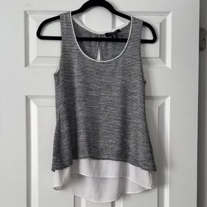 White House Black Market Striped Tank Top - Black and White